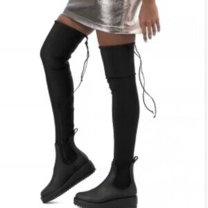 Jeffrey Campbell Monsoon Over-the-Knee Platform Rain Boots